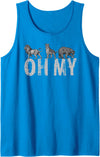 Wild Animal DESIGNS Lions Tigers Bears OH MY - Classic Wizard of Oz Inspired Tank Top - Sapphire Blue