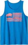 Symbolizes Roasts Hog Meat Sweet Bacon Clothing Sweet Salted Smoke Meaty Pig Flag Artwork Bacon Tank Top - Sapphire Blue