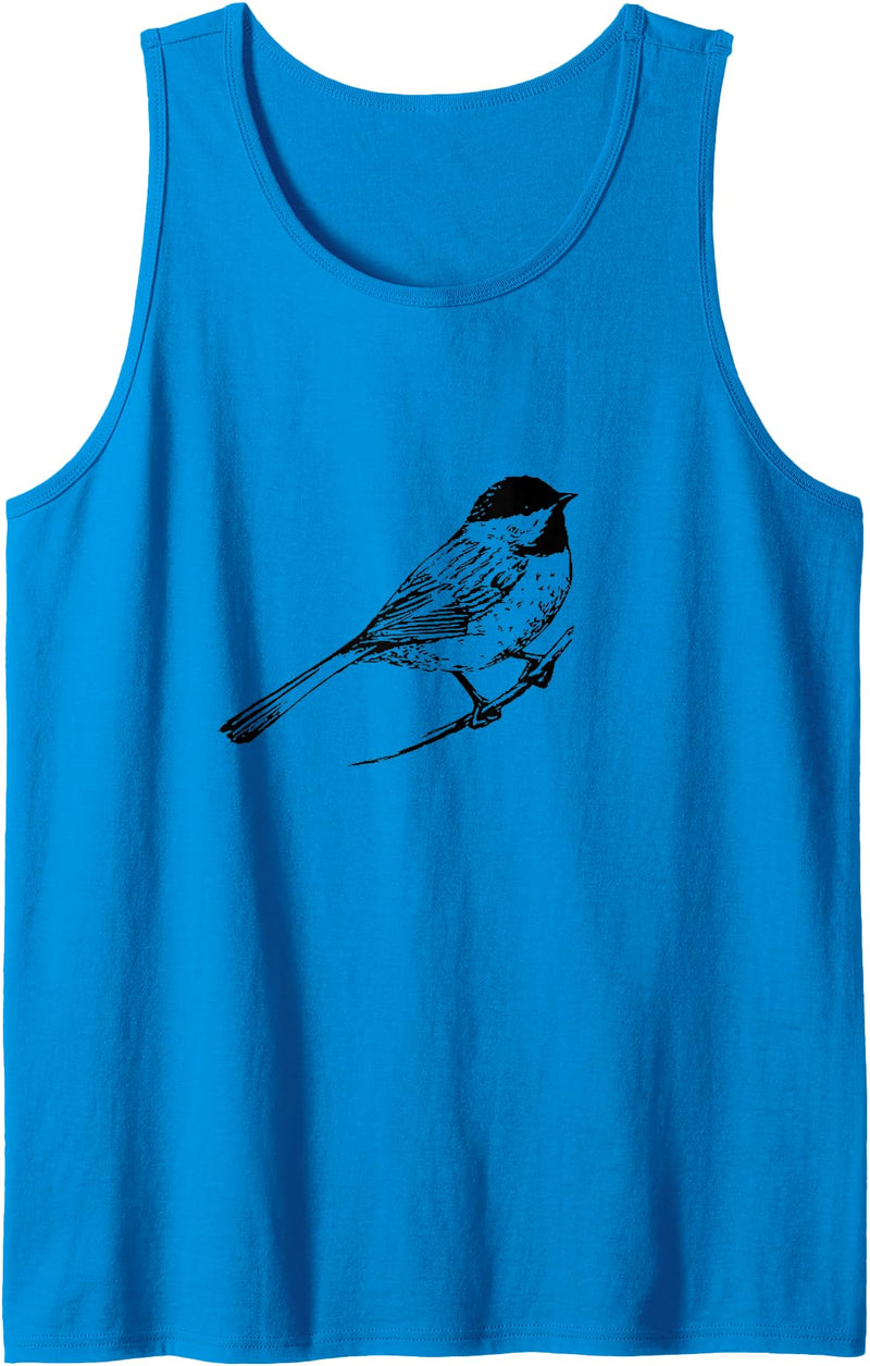 Chickadee Bird Animal Birding Tank Top - Sapphire Blue