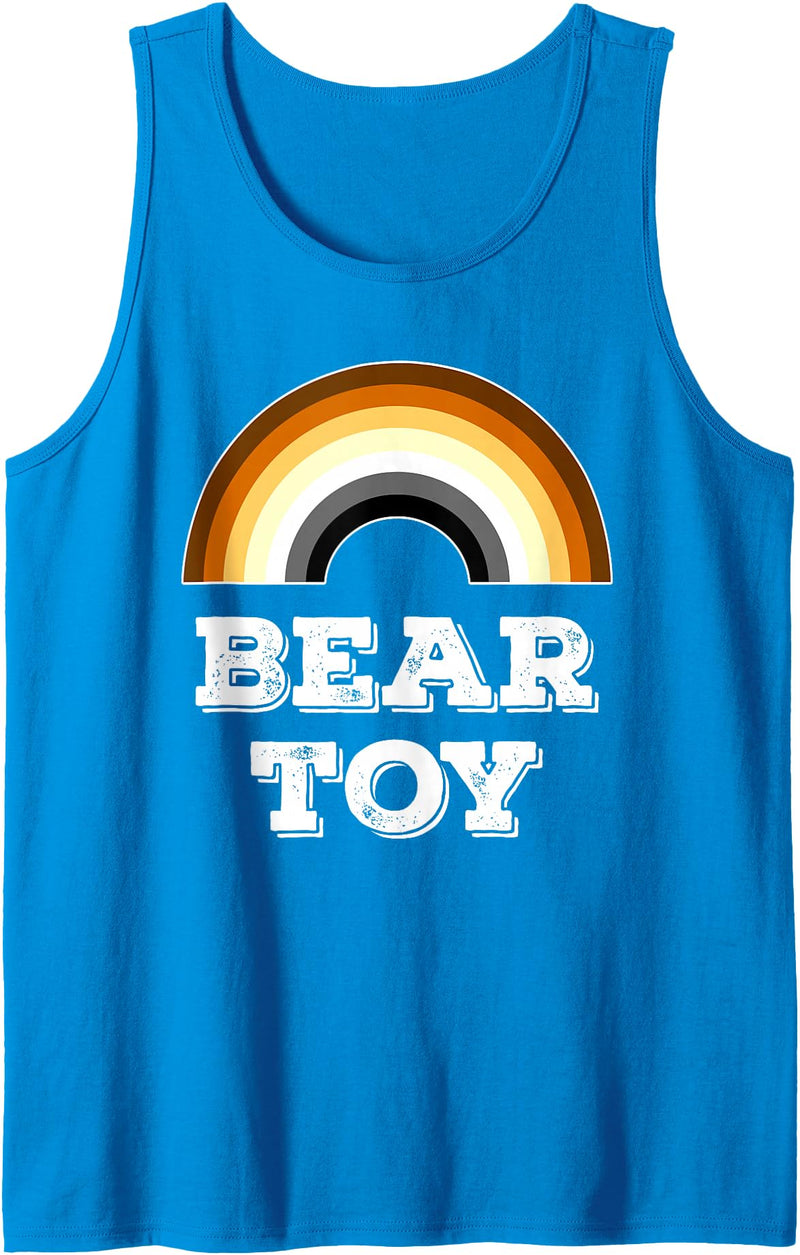 ArtDiggs-BearPride Bear Toy - Gay Bear Pride Rainbow Tank Top - Sapphire Blue