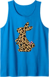 Easter Leopard Bunny Rabbit for Women and Girls, Cute Easter Tank Top in Sapphire Blue