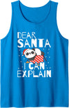 Panda Lover Xmas Panda Bear Christmas Panda Gift Santa Panda Lover Xmas Cute Animal Bear Christmas Panda Tank Top - Sapphire Blue