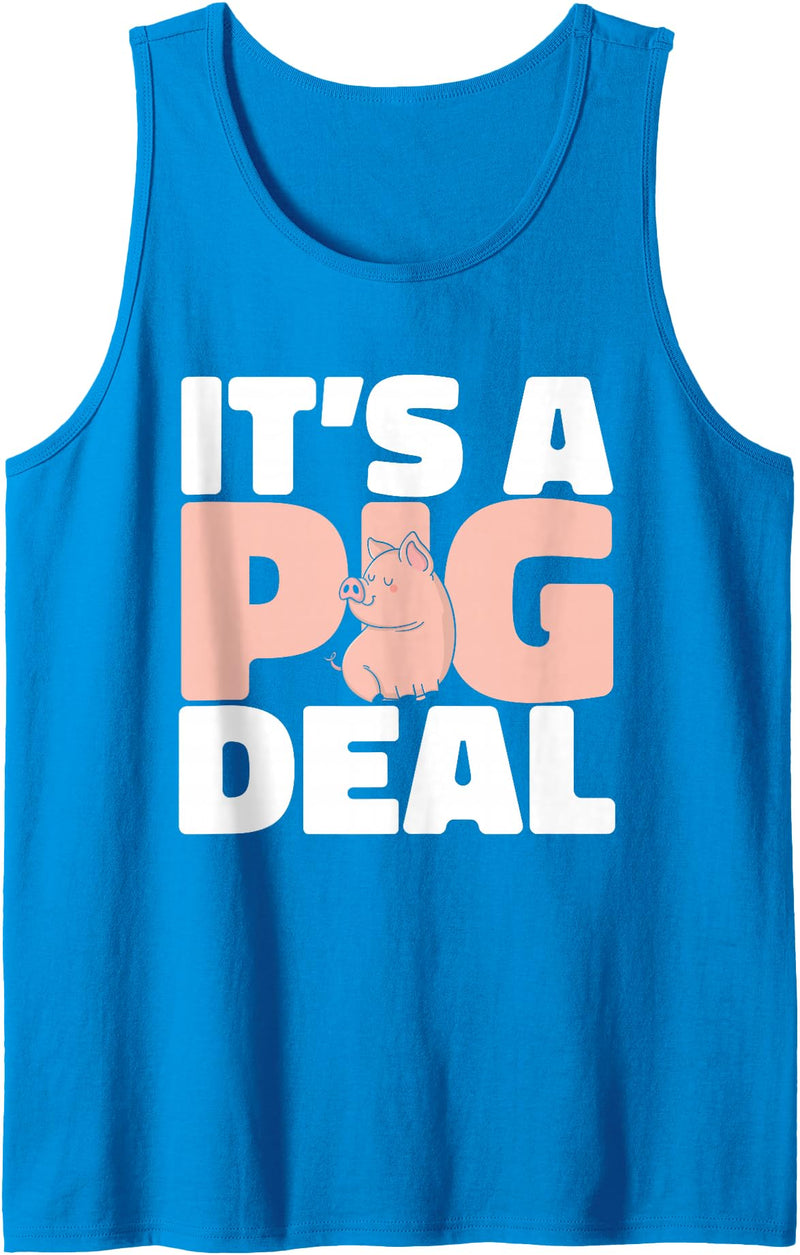 Funny Pig Lover Gifts & Pig Fan Outfits Funny Pig Lover Graphic for Women Men Kids Pig Tank Top - Sapphire Blue
