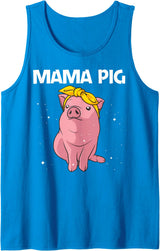 Cool Pig Gift Pig Lover Stuff & Accessories Cute Pig Art For Women Girls Mom Pig Farmer Hog Swine Lover Tank Top - Sapphire Blue