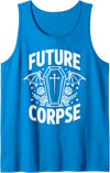 Coffin Humor Halloween Future Corpse Future Corpse Funny Halloween Coffin Bats Tank Top - Sapphire Blue
