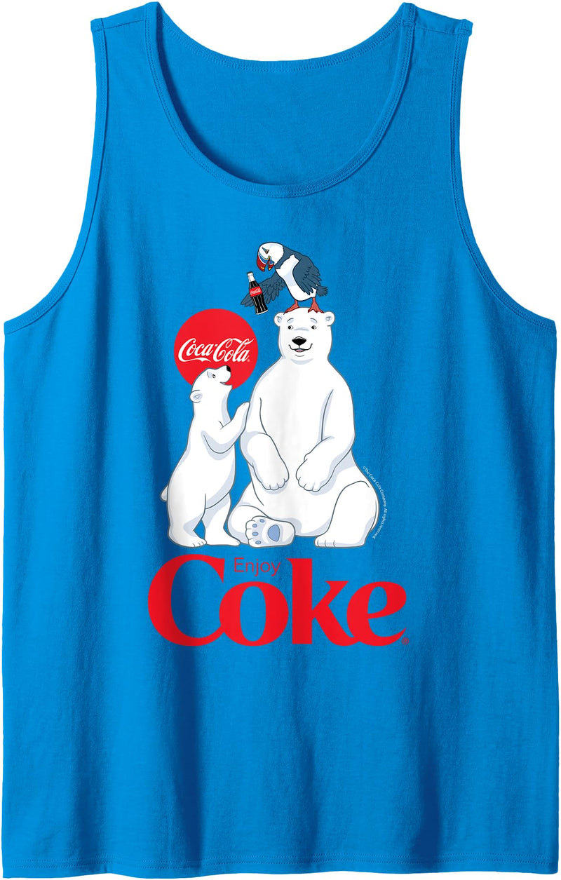Coca-Cola Company Coca-Cola - Polar Bears And Coca-Cola Tank Top - Sapphire Blue