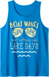 AMG Crafted Creations Boat Waves Sun Rays Lake Days Tank Top - Sapphire Blue