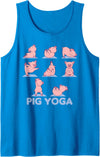 Yoga Animals are doing Sports Pig Yoga Cute Pigs Doing Sport Pig Yoga Tank Top - Sapphire Blue