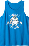 Kinda Fit Sorta Fat Gift Funny Gym Weightlifting Kinda Fit Sorta Fat Tshirt Funny Gym Body Cute Bear Retro Tank Top - Sapphire Blue