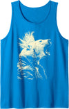 Rebellious Animals Punk Gifts Funny Polar Bear Rocker Musician Animal Punk Rock Grunge Tank Top - Sapphire Blue