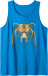 Realistic Bear Portrait Wildlife Realistic Bear Portrait Bear Wildlife Tank Top - Sapphire Blue