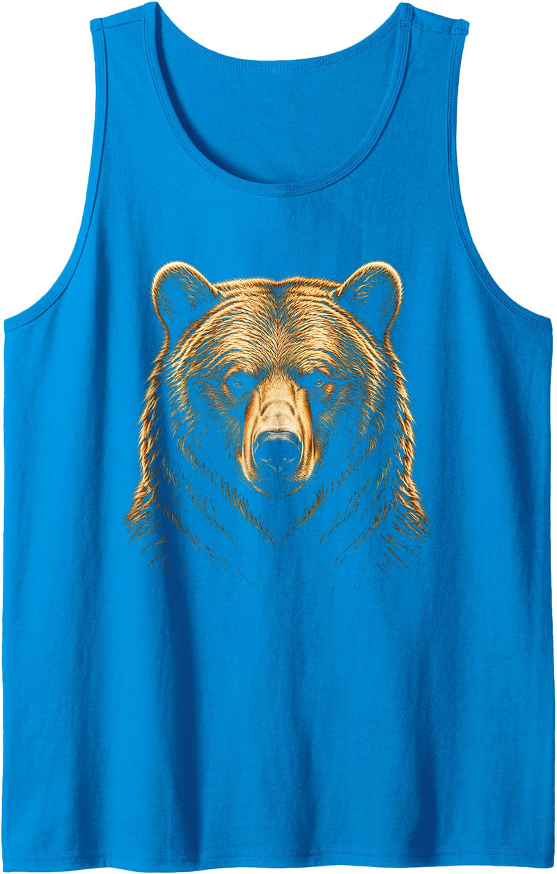 Realistic Bear Portrait Wildlife Realistic Bear Portrait Bear Wildlife Tank Top - Sapphire Blue