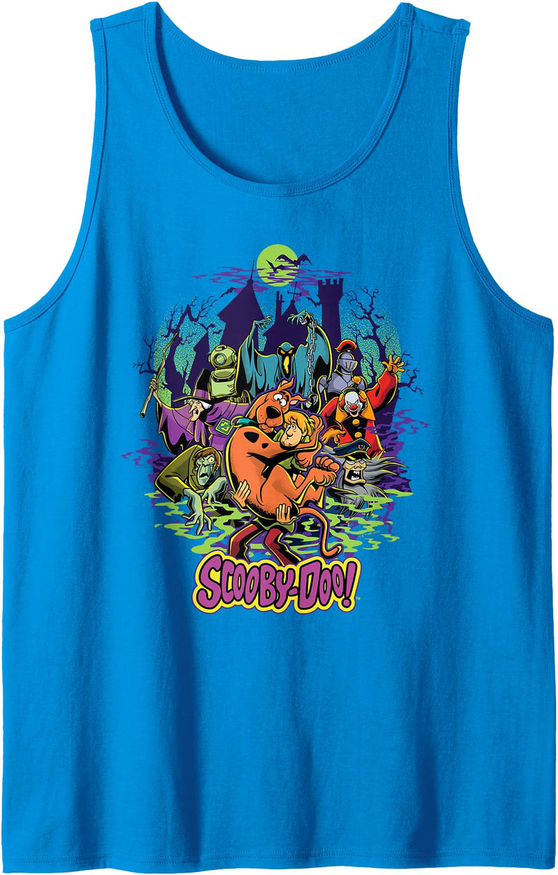 Scooby-Doo! Scooby-Doo and Shaggy Chased by Monsters Tank Top - Sapphire Blue