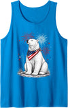 Polar Bear America's 250th 4th of July Outfit Polar Bear America's 250th Patriotic Fireworks Animal Lovers Tank Top - Sapphire Blue