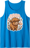 Boop Club Co Boop Highland Cow Nose Cute Farm Animal Floral Humor Tank Top - Sapphire Blue