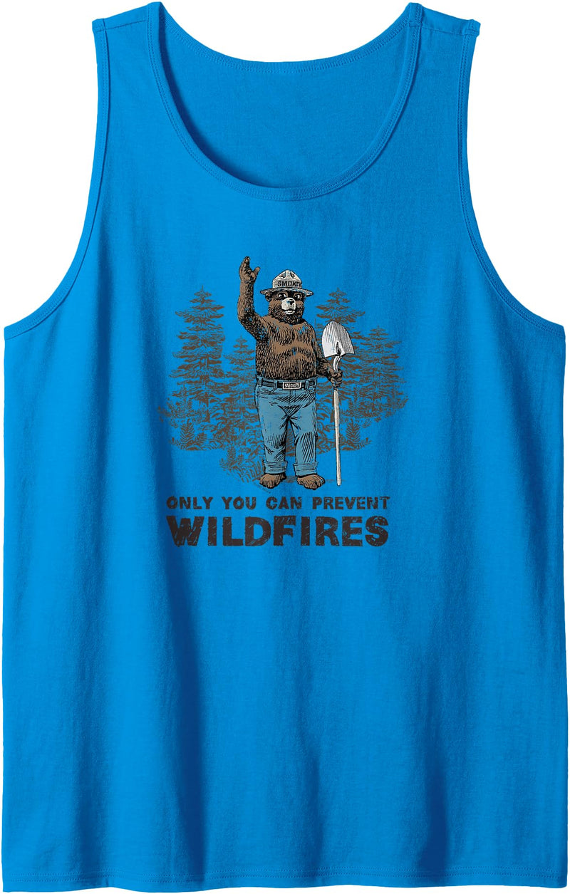 Smokey Bear Only You Can Prevent Wildfires Tank Top - Sapphire Blue