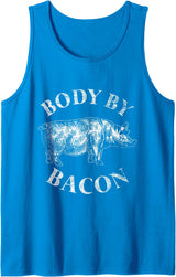 Pig T-Shirts Animal Tank Tops Body By Bacon Pig Tank Top - Sapphire Blue