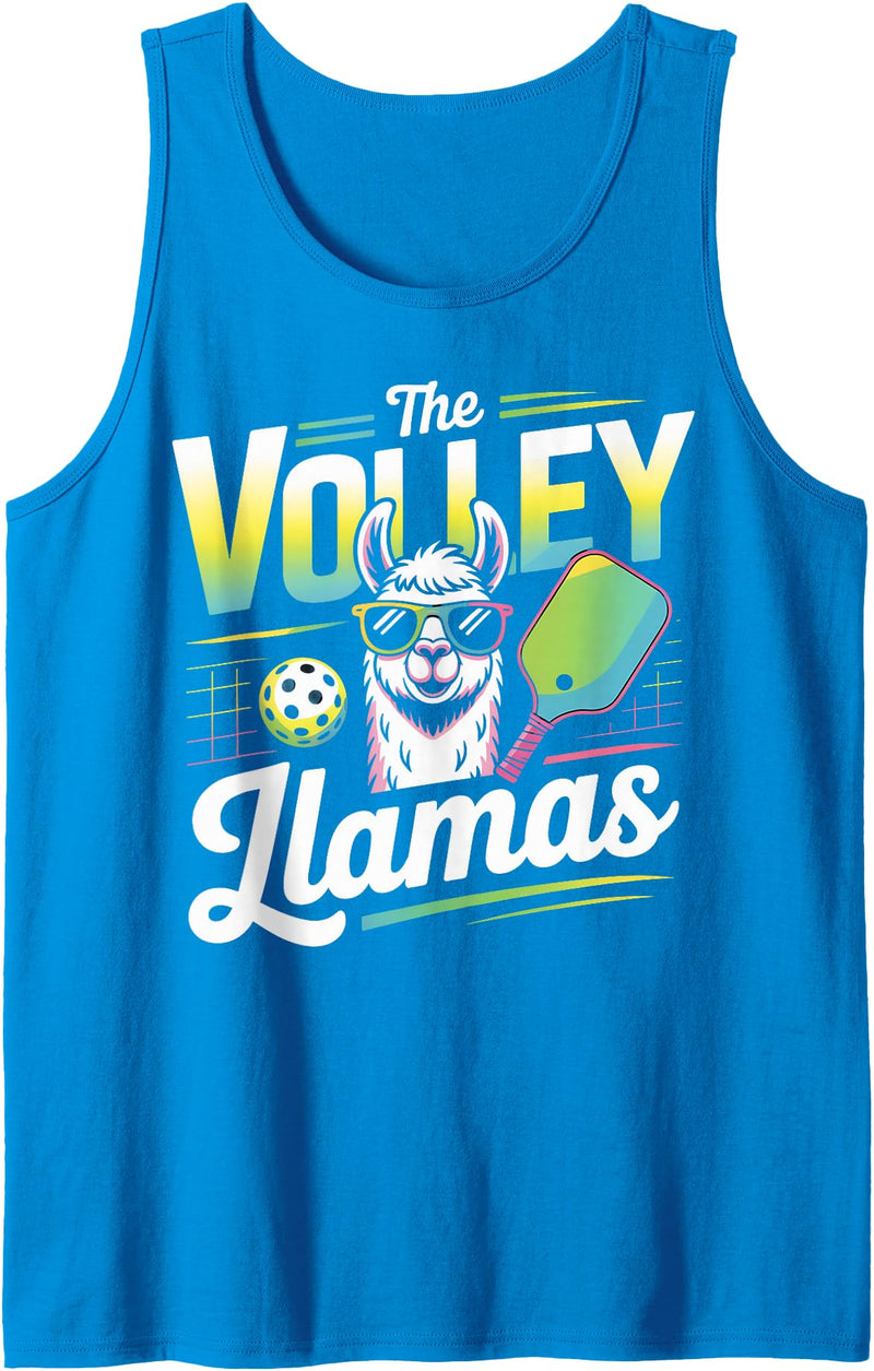 CharlIan Minds - LlamaLovers The Volley Llamas Pickleball Funny Llama Tank Top - Sapphire Blue