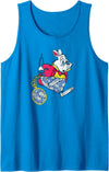 Alice in Wonderland - Rabbit Floral Pants Tank Top in Sapphire Blue