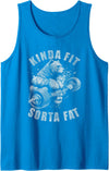 Funny Bear Kinda Fit Sorta Fat Gym Weightlifting Kinda Fit Sorta Fat Funny Gym Bear Weightlifting Workout Tank Top - Sapphire Blue