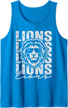Back to School Lion Spirit Lunch Lady Zoo Day Kids Vintage Lions School Mascot Game Day Men Teacher Boy Women Tank Top - Sapphire Blue