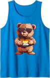 Gay Bear Pride LGBTQ Gay Bear Pride Heart LGBTQ Gay Pride Bear Flag Gay Flag Tank Top - Sapphire Blue