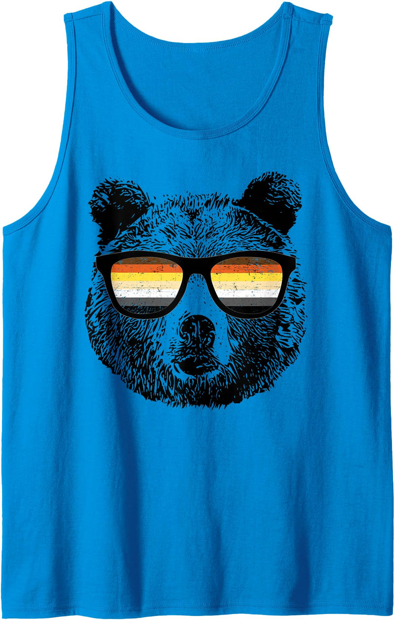 Equal Rights Gay Bear Sânpebe Designs Gay Bear with Sunglasses Tank Top - Sapphire Blue