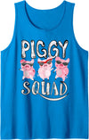 Cool Lucky Swine Fans Party Girl Boy Pork Team Art Piggy Squad | Cute Pig Farmer Animal Lovers Funny Farm Gift Tank Top - Sapphire Blue