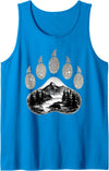 Outdoor Indigenous People Tribal Forest Men Women Native American Indian Bear Claws Funny Mountain Animal Gift Tank Top - Sapphire Blue