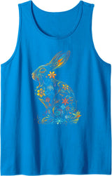 Happy Easter Funny Rabbit Bunny Eggs Basket - Cute Tank Top in Sapphire Blue