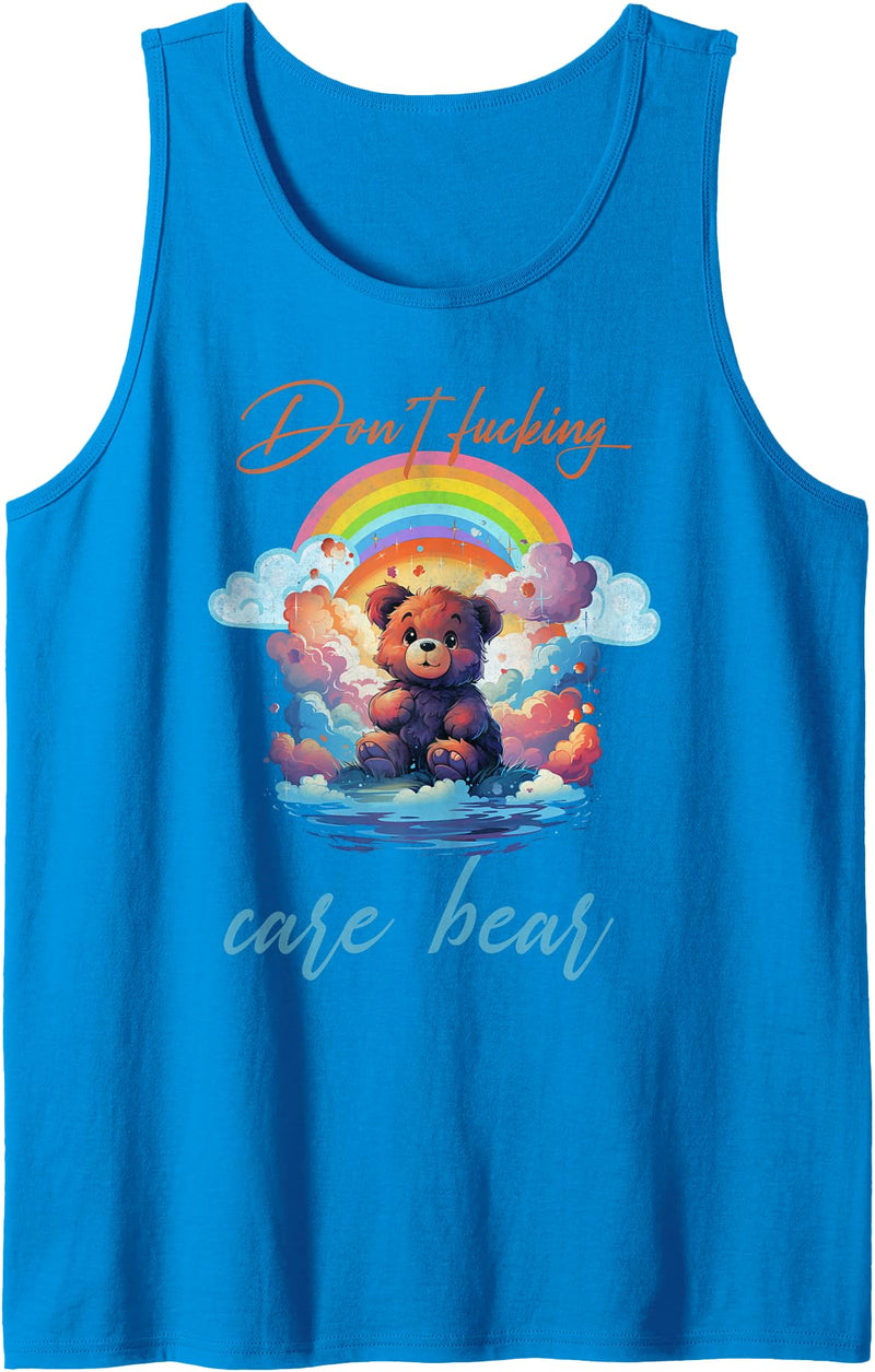 Don't fucking care bear tees Don't fucking care bear Tank Top - Sapphire Blue