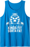Iron Routine - Gym Workout Fitness Men Women Gifts Kinda Fit Sorta Fat Funny Gym Bear Workout Weightlifting Tank Top - Sapphire Blue