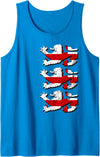 3 Lions Flag Tank Top - Sapphire Blue