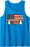 Easter Egg Bunny American Flag Patriotic USA Men Women Tank Top in Sapphire Blue