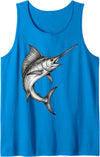 Swordfish Fish Angler Fisherman Art Vintage Swordfish Fish Fishing Fisherman Angler Tank Top - Sapphire Blue