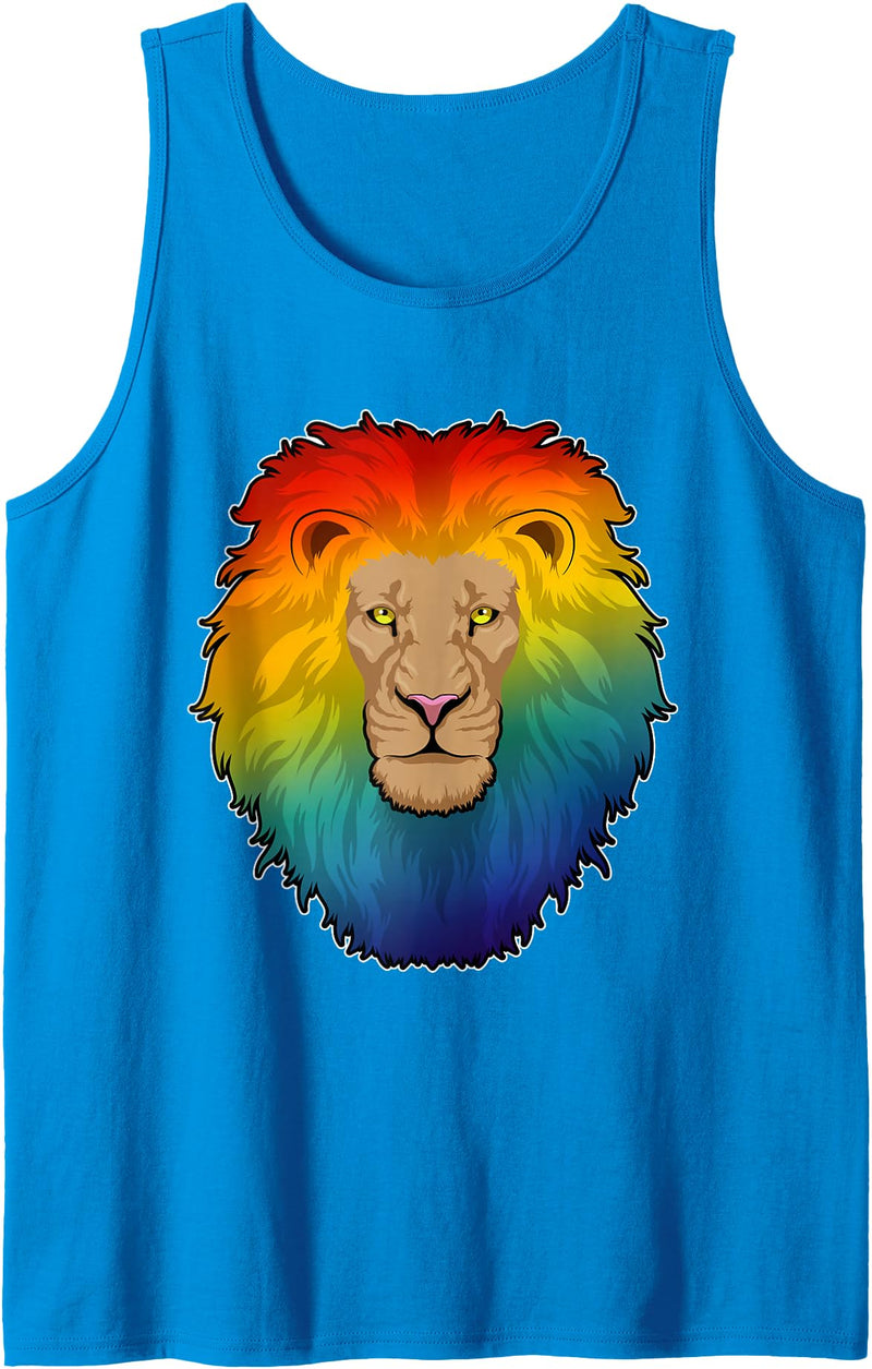 Snabdesign84 Lion Rainbow Tank Top - Sapphire Blue