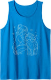 Highland Cow Art Animal Lovers Outfit Highland Cow Art Animal Memories for Women Girls Mom Tank Top - Sapphire Blue