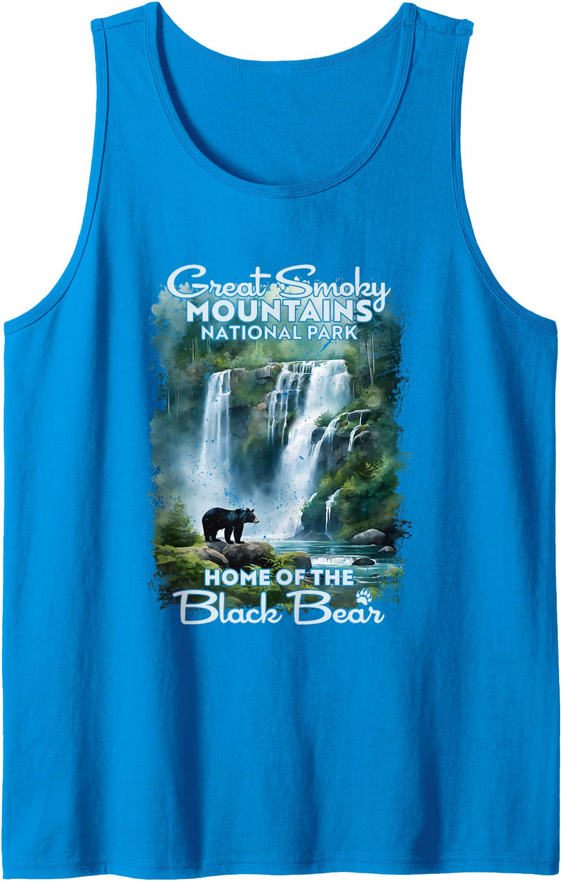 Savvy Designs Stl Great Smoky Mountains National Park Home Of The Black Bear Tank Top - Sapphire Blue