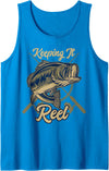 Fishing Gifts Freshwater Angler & Fisherman FIDIMA Keep It Reel Tank Top - Sapphire Blue