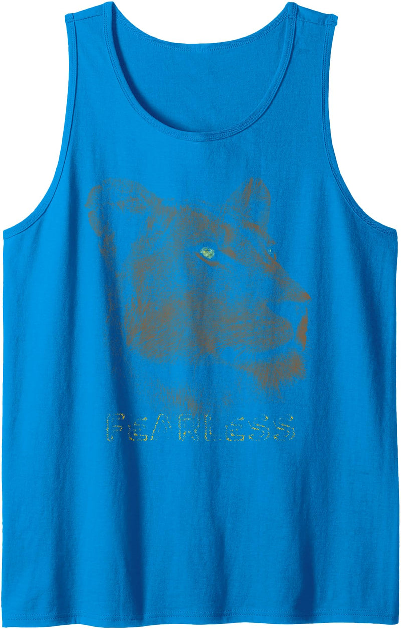 Lioness Graphic Tee Shirts for Women Girls Cool Lioness Graphic Shirt Fearless Women Girls Female Lion Tank Top - Sapphire Blue