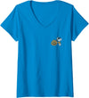 Womens Peanuts Halloween Cool Pumpkin Snoopy V-Neck T-Shirt - Sapphire Blue