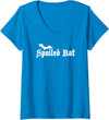 Halloween Spooky T's Womens Spoiled Bat V-Neck T-Shirt - Sapphire Blue