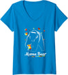 Autism Bear T-shirts Womens Autism Mom Mama Bear Mother’s Day Cute Autism Matching V-Neck T-Shirt - Sapphire Blue