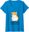 Cute Guinea Pig Gifts Womens Guinea Pig Mama World's Best Guinea Pig Mom V-Neck T-Shirt - Sapphire Blue