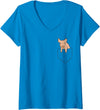 Funny Pig Farmer Gifts Womens Funny Pig In A Pocket Funny Pig Kids Pocket Pig V-Neck T-Shirt - Sapphire Blue
