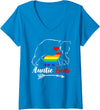 Funny Bear Family Gay LGBT Pride HBL Womens LGBT Auntie Bear Aunt Gay Pride Proud Mom Mother's Day V-Neck T-Shirt - Sapphire Blue
