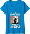 Polar Bear Gift Polar Bear Accessories & Stuff Women's Cute Polar Bear Art for Men Women Kids Arctic Polar Bear V-Neck T-Shirt - Sapphire Blue