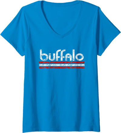 Buffalo New York Retro Vintage Weathered Throwback Retrotown V-Neck T-Shirt