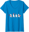 Polar Bear Lover Patriotic Veterans Day Costume Women's Funny Polar Bear American USA Flag 250 Years 4th of July V-Neck T-Shirt - Sapphire Blue
