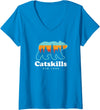 Catskill Mountains Womens Catskills NY Bear Mountains Camping Hiking New York V-Neck T-Shirt - Sapphire Blue